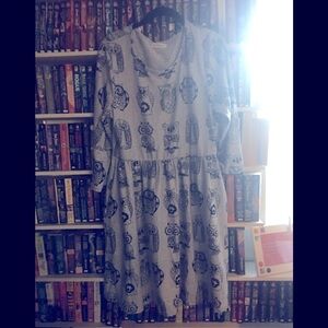 LA Soul Sweater Dress with cute owls and pockets